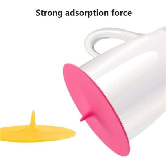 Silicone Cup Covers (Set of 4) ，Multicolored Silicone Lids for Mugs, Cups, Tea - Picture 5 of 7